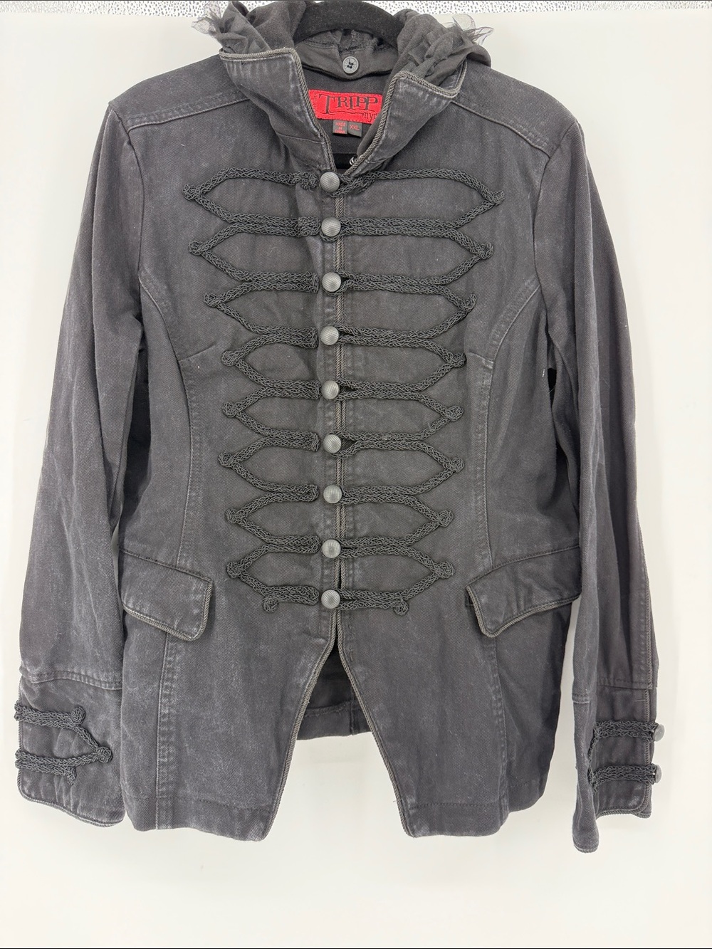 TRIPP NYC Goth Military Hooded Jacket XXL Y2K Victorian Punk